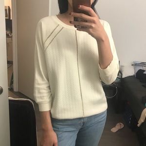 Cream sweater 3/4 sleeve